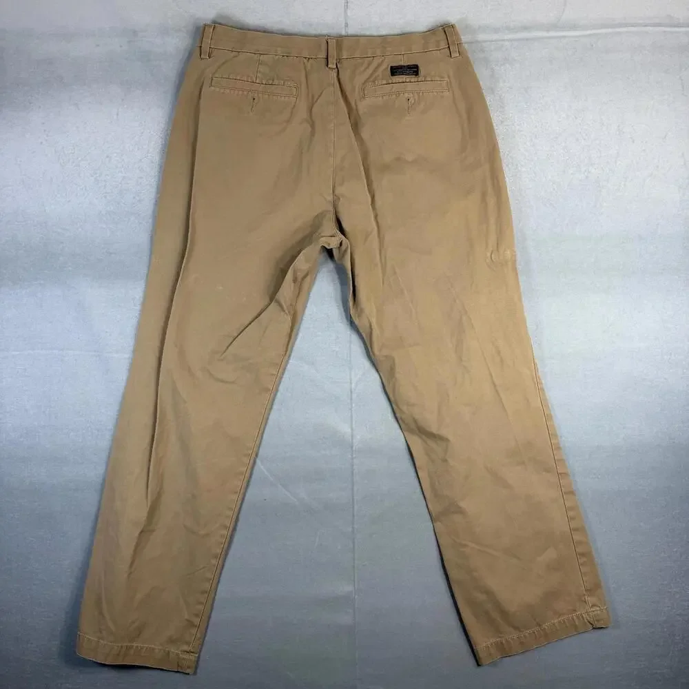 Banana Republic Gavin Chino Pants Mens 33x30 Khaki Straight Cotton Twill